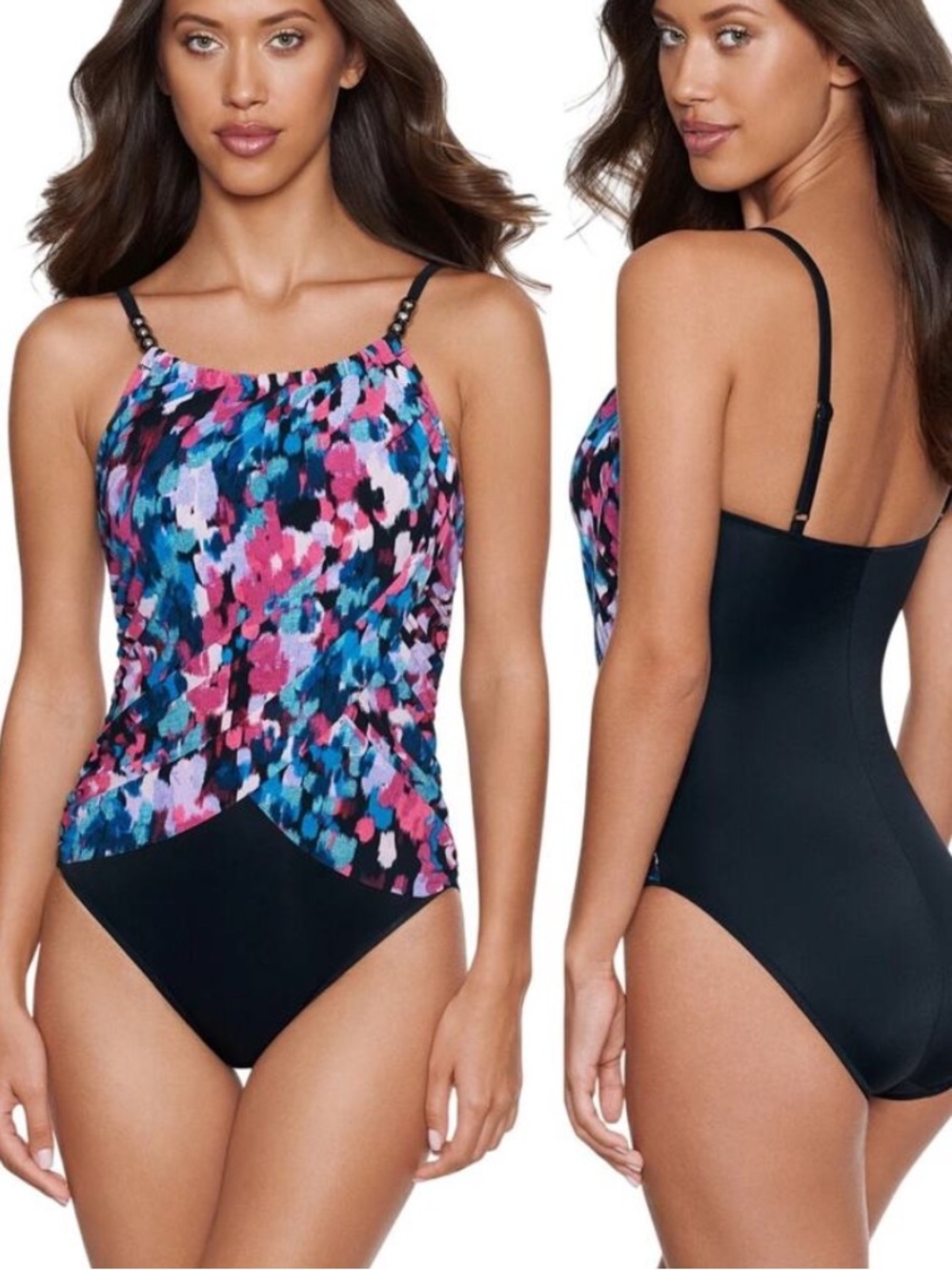 🆕 MAGICSUIT Women's “Lisa” Multi-print One-Piece Swimsuit Size 12 MSRP $180